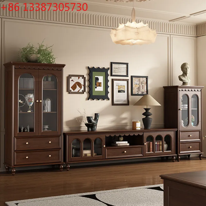 French retro solid wood TV cabinet American simple light luxury living room furniture floor cabinet
French retro solid wood TV cabinet American simple light luxury living room furniture floor cabinet