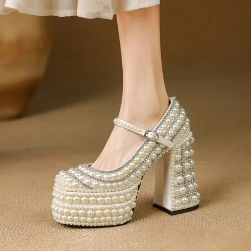 New Fashionable Pearl Princess High Heels Women's Single Shoes Wedding Dinner Party Night Club Sexy Ultra High Heels Shoes
New Fashionable Pearl Princess High Heels Women's Single Shoes Wedding Dinner Party Night Club Sexy Ultra High Heels Shoes