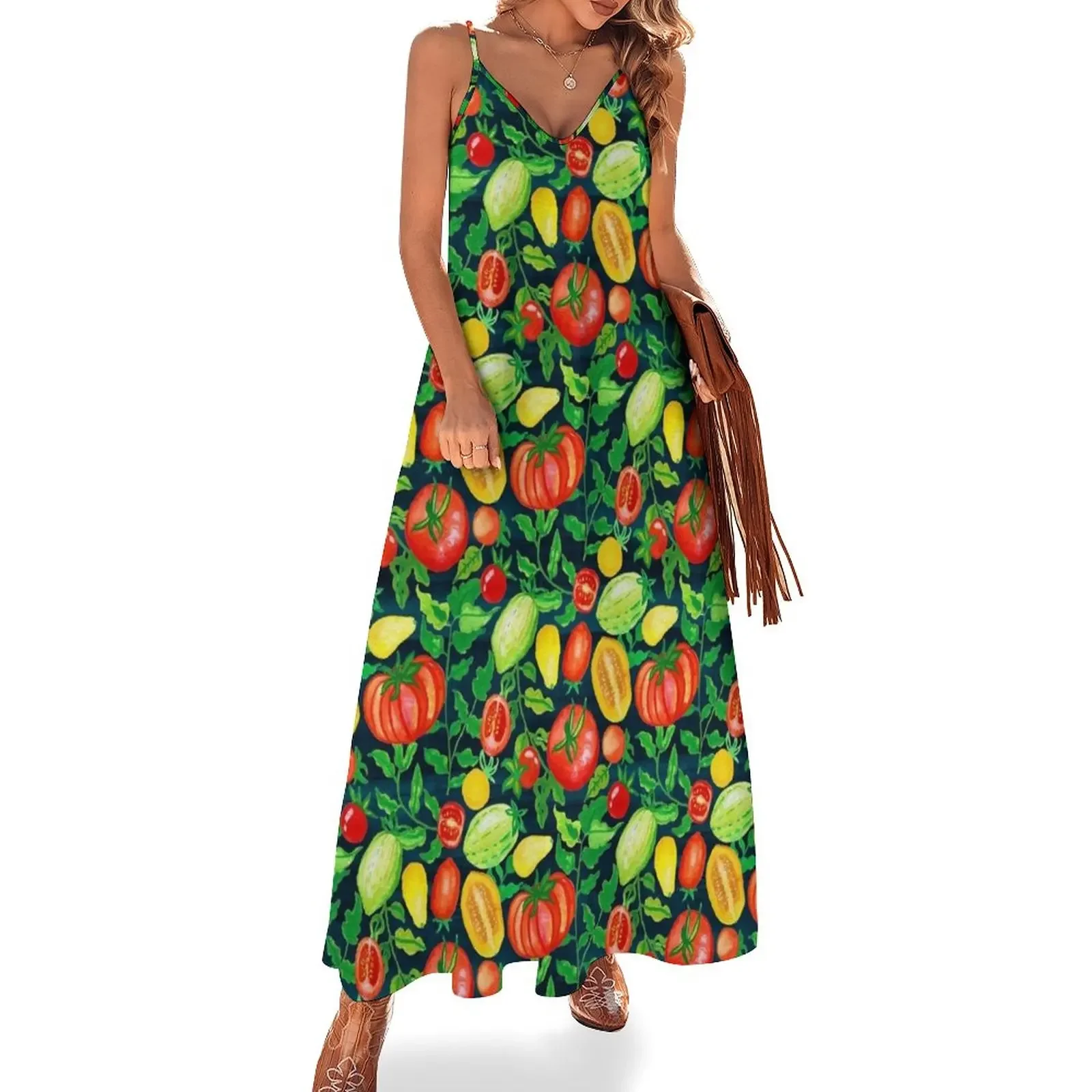 Home Grown Tomatoes Sleeveless Dress summer dresses women 2025 Women long dress
Home Grown Tomatoes Sleeveless Dress summer dresses women 2025 Women long dress