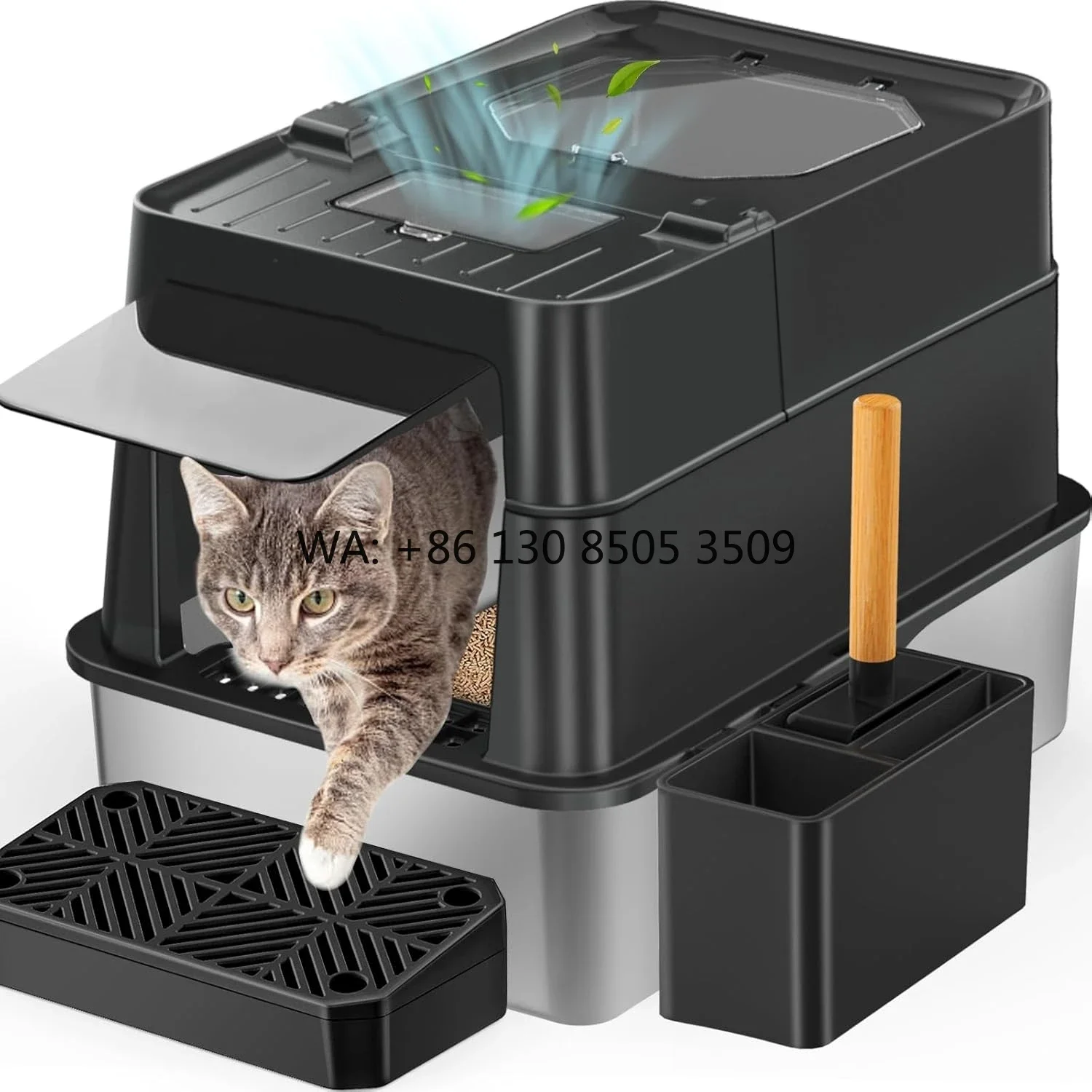 Stainless Steel Cat Box with Lid 110° Flip-Top Extra Large Enclosed Box Non-Sticky Metal Pan with High Sided
Stainless Steel Cat Box with Lid 110° Flip-Top Extra Large Enclosed Box Non-Sticky Metal Pan with High Sided