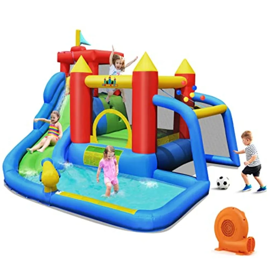 Inflatable Water Slide 7 in 1 Waterslide Park Bounce House for Outdoor Fun with Football Gate GFCI 750W Blower Water Slides Inf
Inflatable Water Slide 7 in 1 Waterslide Park Bounce House for Outdoor Fun with Football Gate GFCI 750W Blower Water Slides Inf