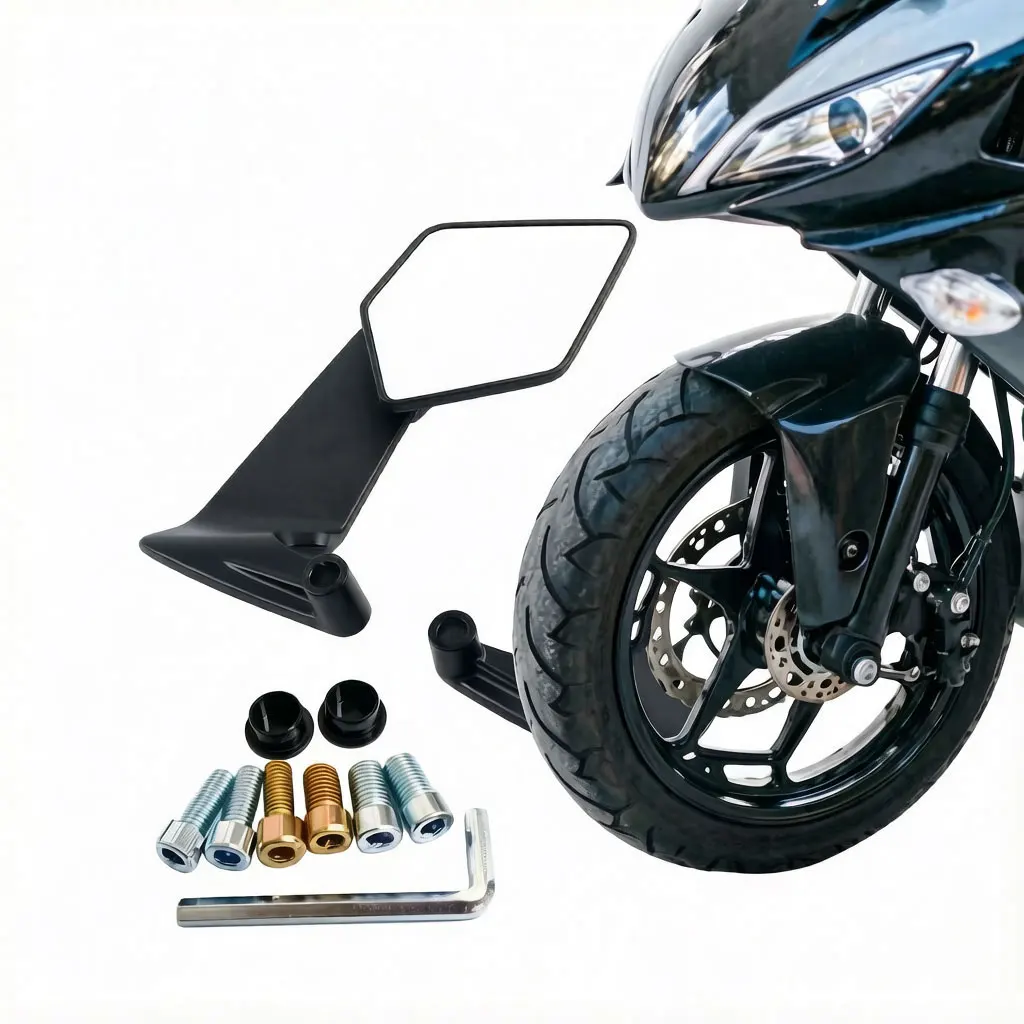 Motorcycle Aerodynamic Wing Rearview Mirror, Universal CNC Aluminum Alloy Handlebar Side Mirrors, Sport Racing Style Accessories
Motorcycle Aerodynamic Wing Rearview Mirror, Universal CNC Aluminum Alloy Handlebar Side Mirrors, Sport Racing Style Accessories