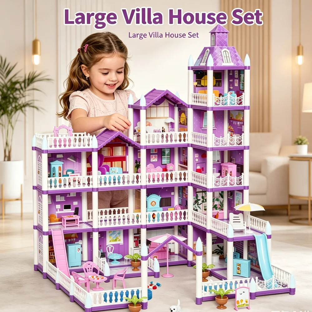 Large Size Villa House Set 3D Assembly DIY Mini Toy House Accessories Princess Castle Girl Birthday Gifts Doll House Fun Puzzle
Large Size Villa House Set 3D Assembly DIY Mini Toy House Accessories Princess Castle Girl Birthday Gifts Doll House Fun Puzzle