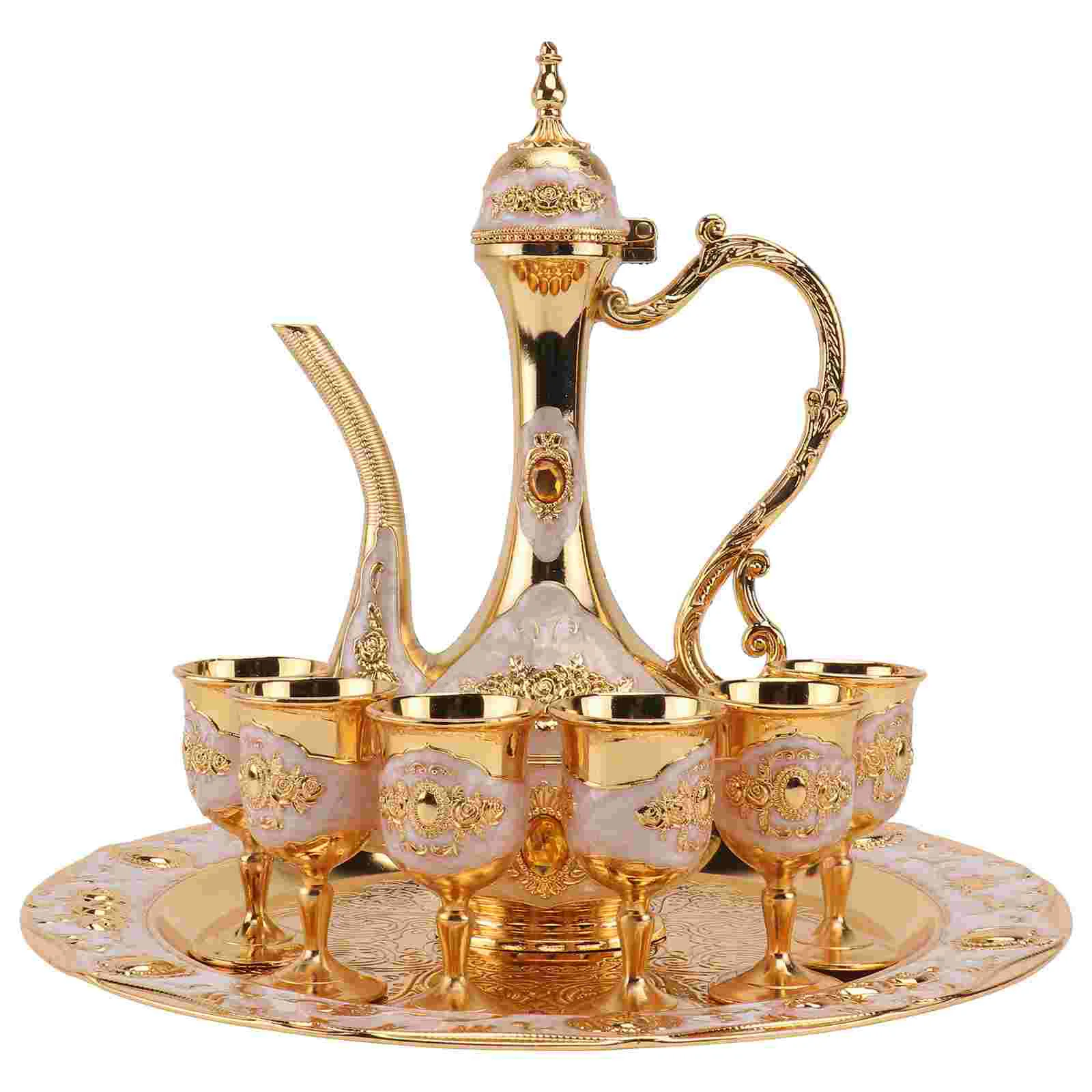 Set Festival Gifts Pot with Tray Wedding Cup Kit Adornment Dining Table Adornments Metal Creative
Set Festival Gifts Pot with Tray Wedding Cup Kit Adornment Dining Table Adornments Metal Creative