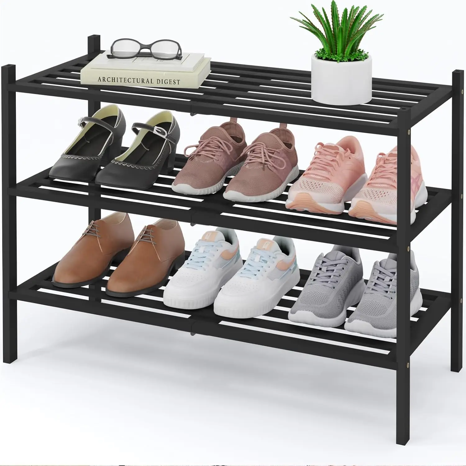 Bamboo Shoe Rack 3-Tier, Stackable Wooden Shoe Organizer for Entryway & Closet, Free Standing Wood Shoe Storage Shelf f
Bamboo Shoe Rack 3-Tier, Stackable Wooden Shoe Organizer for Entryway & Closet, Free Standing Wood Shoe Storage Shelf f