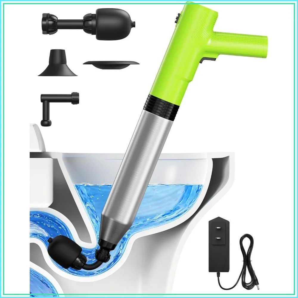 4 in 1 High Pressure Toilet Unclogger with Multi-Purpose Heads & Automatic Inflation, Heavy Duty Drain Clog Remover for Bathroom, Washbasin and Floor Drain
4 in 1 High Pressure Toilet Unclogger with Multi-Purpose Heads & Automatic Inflation, Heavy Duty Drain Clog Remover for Bathroom, Washbasin and Floor Drain