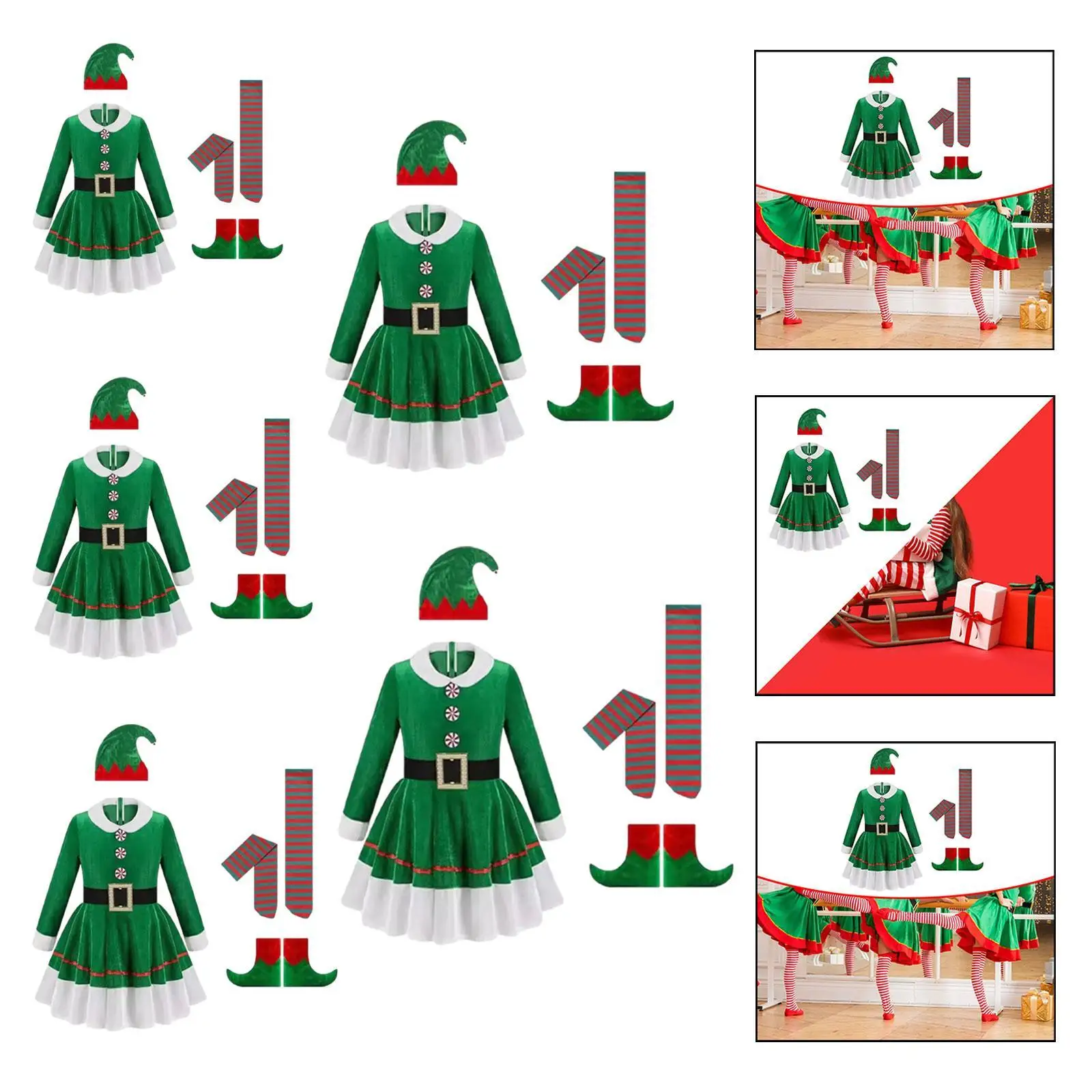 Рождественский костюм эльфа с поясом, милый декор, рождественский наряд для ролевых игр
Рождественский костюм эльфа с поясом, милый декор, рождественский наряд для ролевых игр