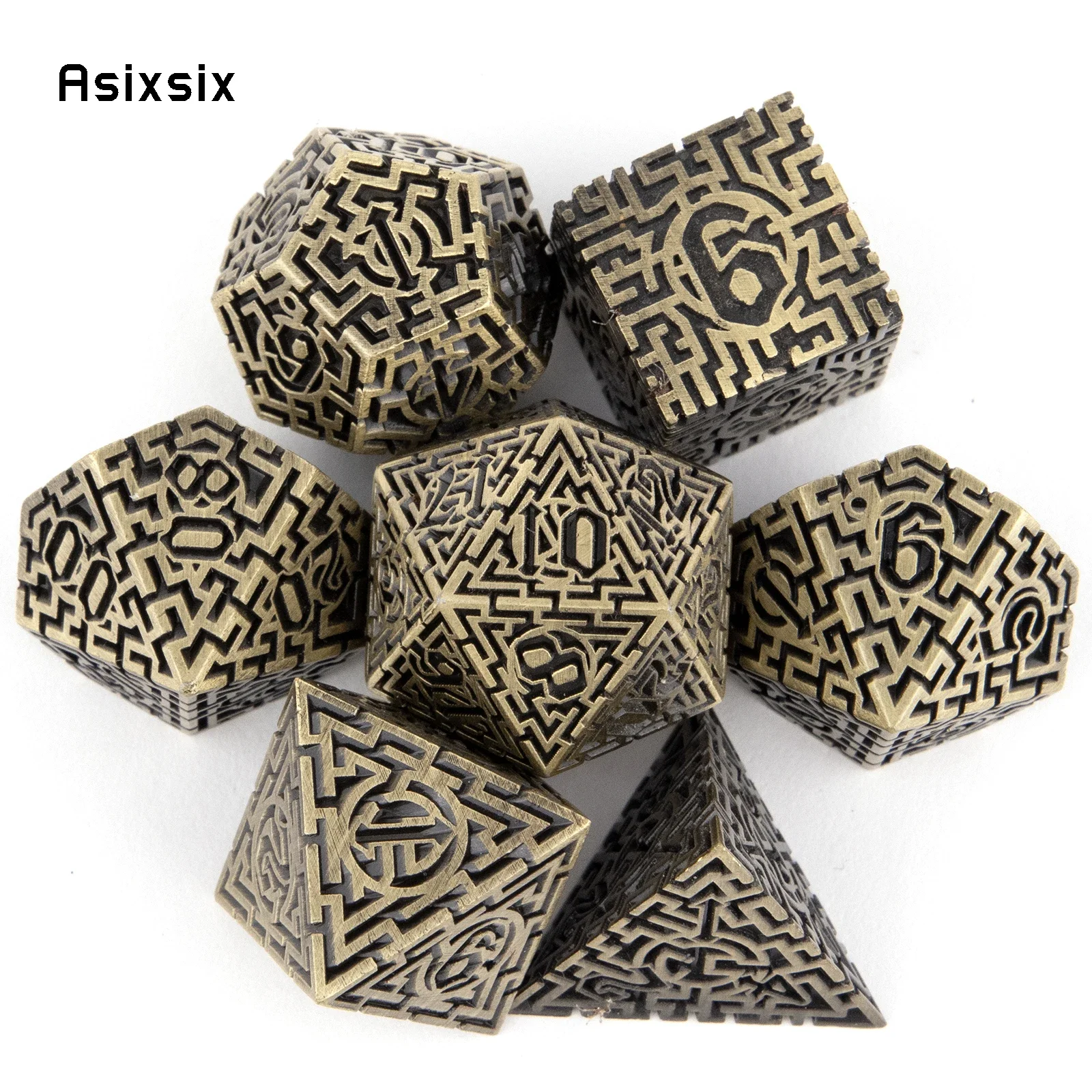 7 Pcs Copper Metal Dice Maze Solid Metal Polyhedral Dice Set Suitable for Role-Playing RPG Board Game Card Game
7 Pcs Copper Metal Dice Maze Solid Metal Polyhedral Dice Set Suitable for Role-Playing RPG Board Game Card Game