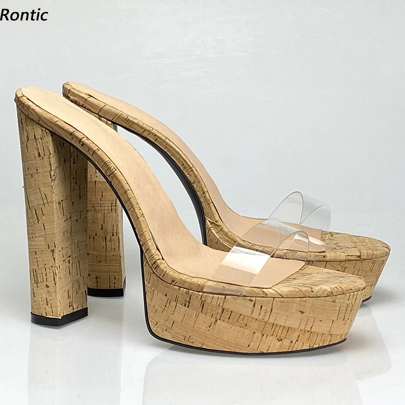 Rontic/женские сандалии-мюли ручной работы на платформе, унисекс, пробковые туфли на блочном каблуке с открытым носком, красивая прозрачная повседневная обувь, размер США 5-20
Rontic/женские сандалии-мюли ручной работы на платформе, унисекс, пробковые туфли на блочном каблуке с открытым носком, красивая прозрачная повседневная обувь, размер США 5-20