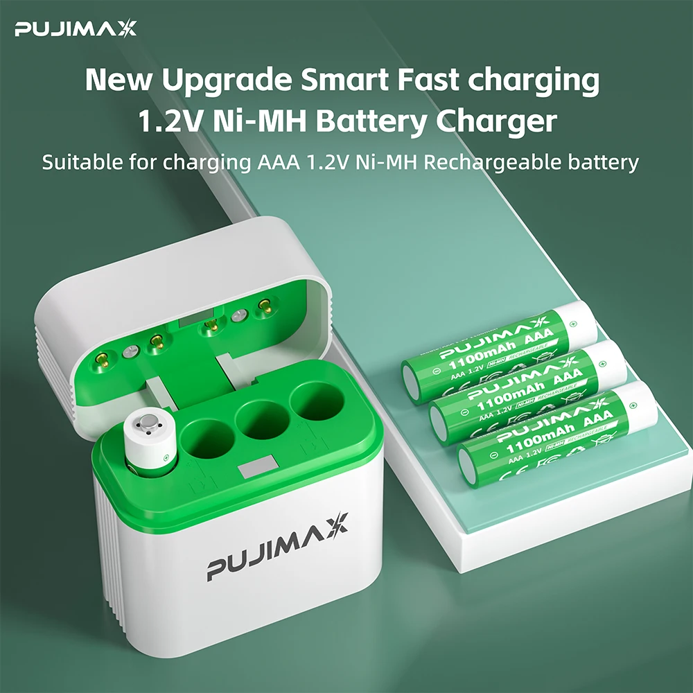 PUJIMAX Rechargeable Ni-MH Battery AAA 1100mAh Ni-MH Battery Original Smart Battery Charger With USB Cable For Gamepad GPS Toys
PUJIMAX Rechargeable Ni-MH Battery AAA 1100mAh Ni-MH Battery Original Smart Battery Charger With USB Cable For Gamepad GPS Toys