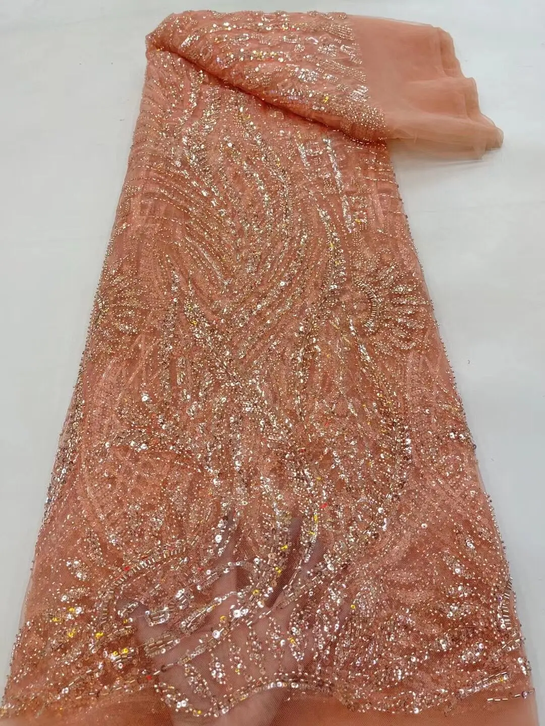 Nigerian Sequins and beads Lace Fabrics L-1208886 High Quality African Tulle Laces Fabric For Wedding French Lace Material
Nigerian Sequins and beads Lace Fabrics L-1208886 High Quality African Tulle Laces Fabric For Wedding French Lace Material