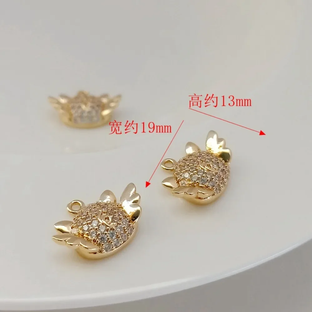 14K Gold-plated Micro-inlaid Zircon Little Pig with Wings Pendant Bracelet Necklace Handmade Jewelry DIY Accessory
14K Gold-plated Micro-inlaid Zircon Little Pig with Wings Pendant Bracelet Necklace Handmade Jewelry DIY Accessory