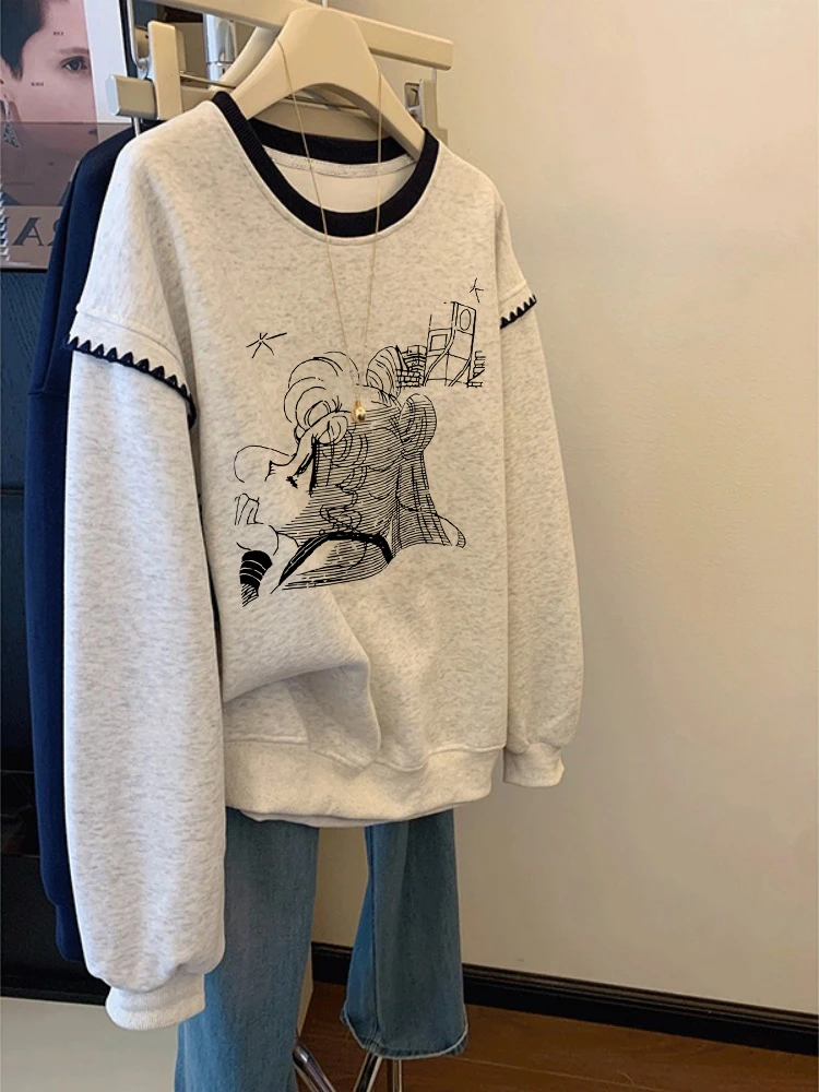 Свободный крой, круглый вырез, длинный рукав, худи с капюшоном, весна-осень, модный принт, удобный топ, корейский стиль
Свободный крой, круглый вырез, длинный рукав, худи с капюшоном, весна-осень, модный принт, удобный топ, корейский стиль