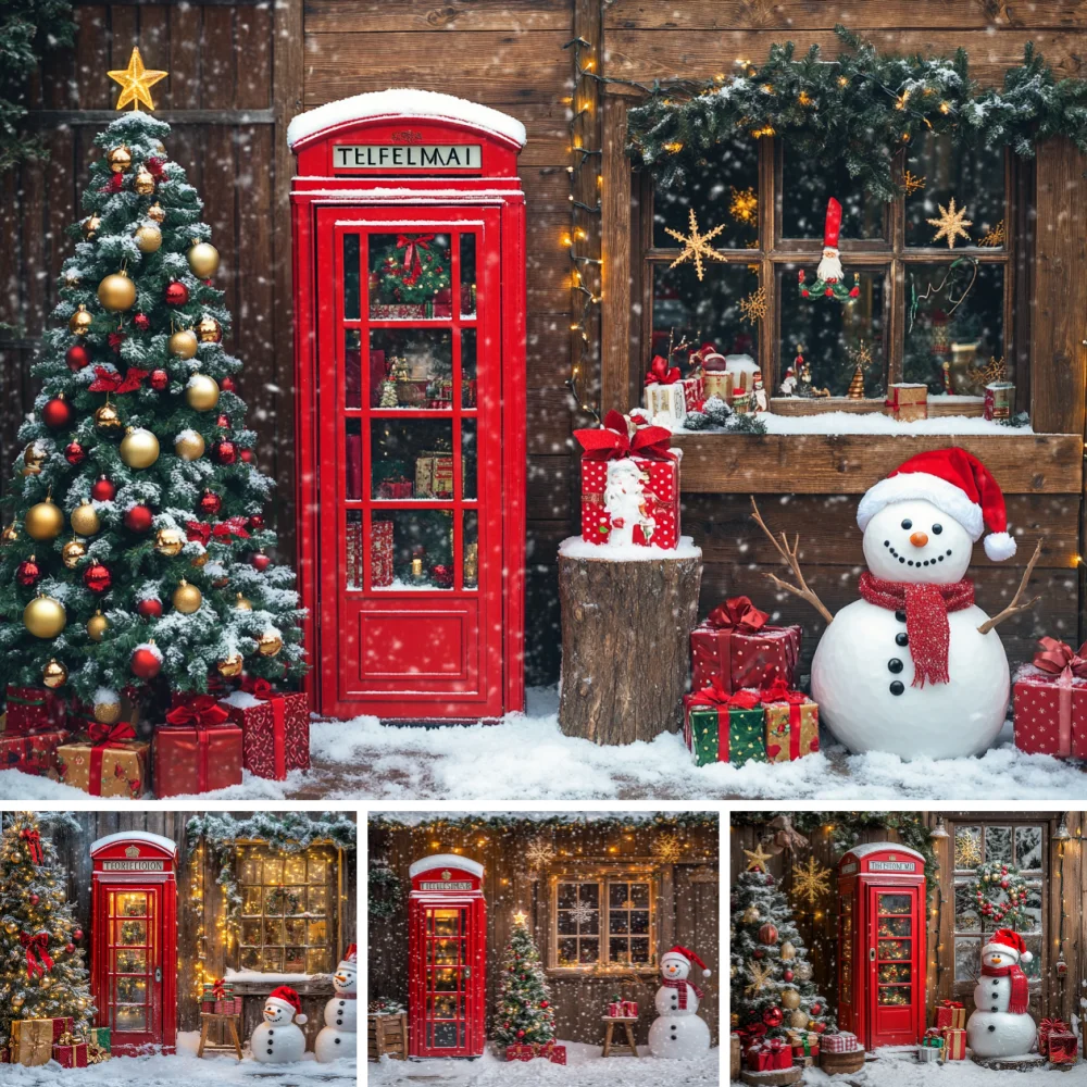 Winter Snow Red Phone Booth Xmas Photo Backdrop Snowman Pine Tree Gift Garland Wooden Cabin Cloth for Family Newborn Shoot Prop
Winter Snow Red Phone Booth Xmas Photo Backdrop Snowman Pine Tree Gift Garland Wooden Cabin Cloth for Family Newborn Shoot Prop