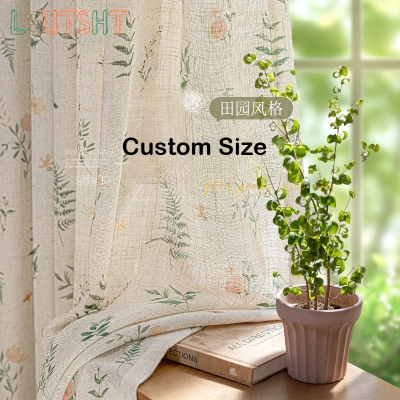 Luxury Linen Yarn Floral Printed Is Light-transmitting and Opaque Custom Size Curtains for Living Dining Room Bedroom Decor
Luxury Linen Yarn Floral Printed Is Light-transmitting and Opaque Custom Size Curtains for Living Dining Room Bedroom Decor