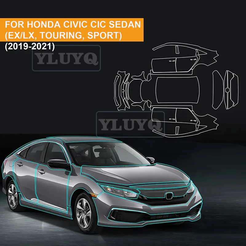 for Honda Civic Cic Sedan EX LX Touring Sport 2019-2021 Car Paint Protection Film 8.5mil Pre Cut PPF TPU Clear Bra Kit
for Honda Civic Cic Sedan EX LX Touring Sport 2019-2021 Car Paint Protection Film 8.5mil Pre Cut PPF TPU Clear Bra Kit