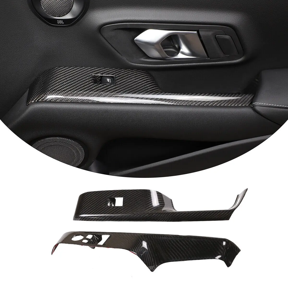 2PCS Real Dry Carbon Fiber Car Door Window Lift Switch Cover Trim For Toyota GR Supra A90 2019-2022
2PCS Real Dry Carbon Fiber Car Door Window Lift Switch Cover Trim For Toyota GR Supra A90 2019-2022