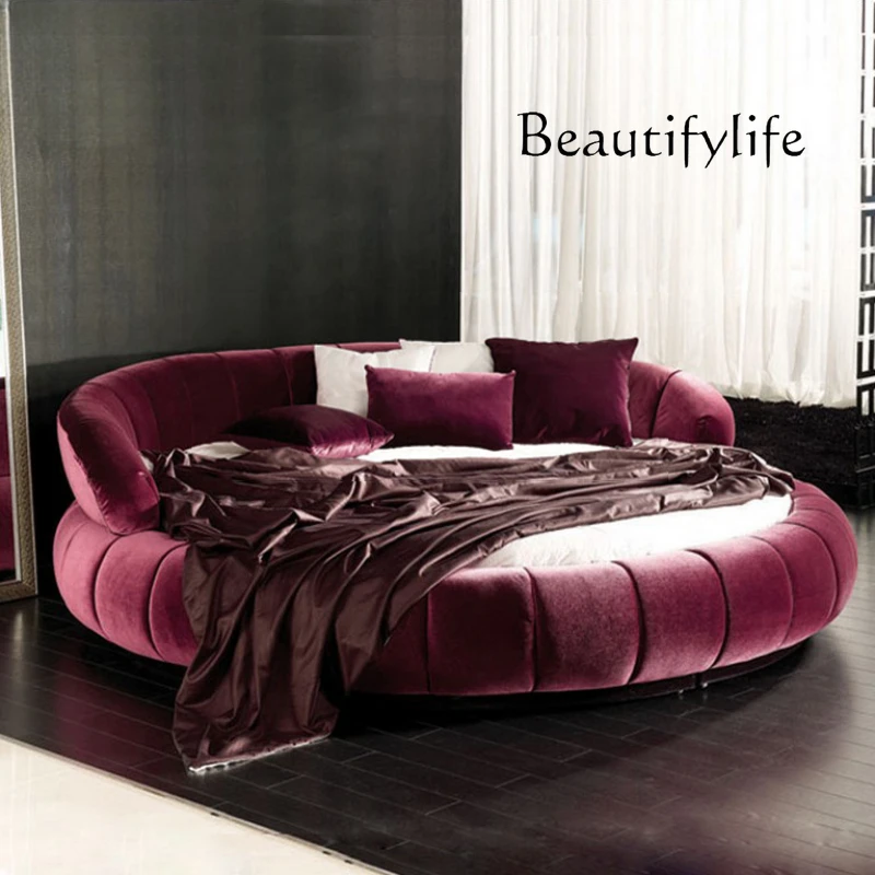 New round Bed Fabric Large and Small Apartment Type Tatami Soft Bed Double Marriage Modern Princess Bed
New round Bed Fabric Large and Small Apartment Type Tatami Soft Bed Double Marriage Modern Princess Bed