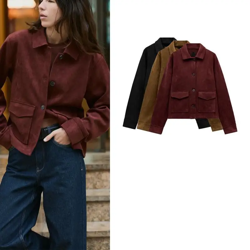 Spring New Sle Retro Commute Loose Velvet Texture Long Sve Collar Jaet Outerwear Women's Collar Button up Coat
Spring New Sle Retro Commute Loose Velvet Texture Long Sve Collar Jaet Outerwear Women's Collar Button up Coat