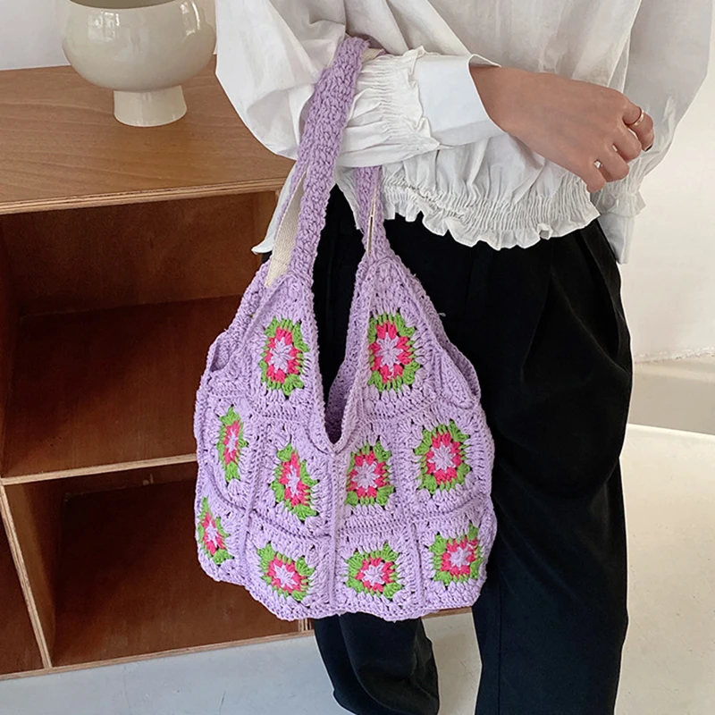 Handmade Hollow Out Crochet Bag New Ethnic Hand Knitted Bag Bohemian Female Women's Shoulder Crossbody Bag Casual Totes
Handmade Hollow Out Crochet Bag New Ethnic Hand Knitted Bag Bohemian Female Women's Shoulder Crossbody Bag Casual Totes