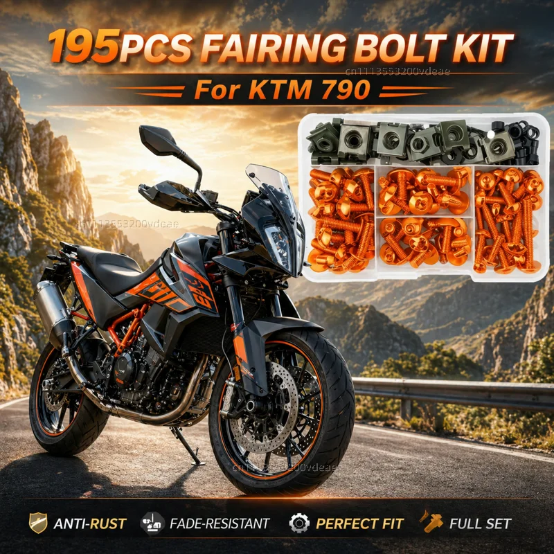 195Pcs Motorcycle Fairing Bolt Screws Kit Nut Clips For KTM 890 1090 1190 ADVENTURE / R 790 ADVENTURE / S / R Duke 790 890 CNC
195Pcs Motorcycle Fairing Bolt Screws Kit Nut Clips For KTM 890 1090 1190 ADVENTURE / R 790 ADVENTURE / S / R Duke 790 890 CNC