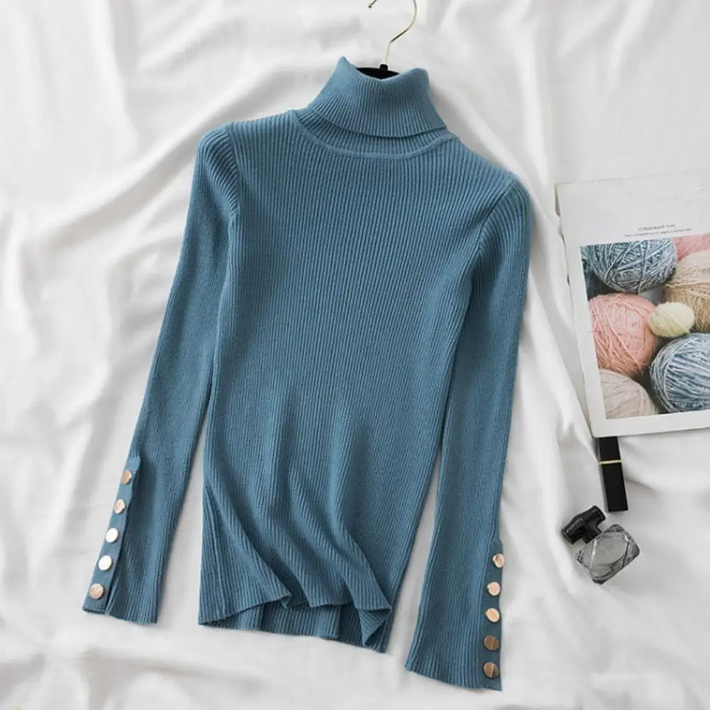 Long Sleeve Slim Fit Shirt High Collar Button Top High Collar Slim Fit Knitted Sweater for Women Solid Color Long Sleeves Neck
Long Sleeve Slim Fit Shirt High Collar Button Top High Collar Slim Fit Knitted Sweater for Women Solid Color Long Sleeves Neck