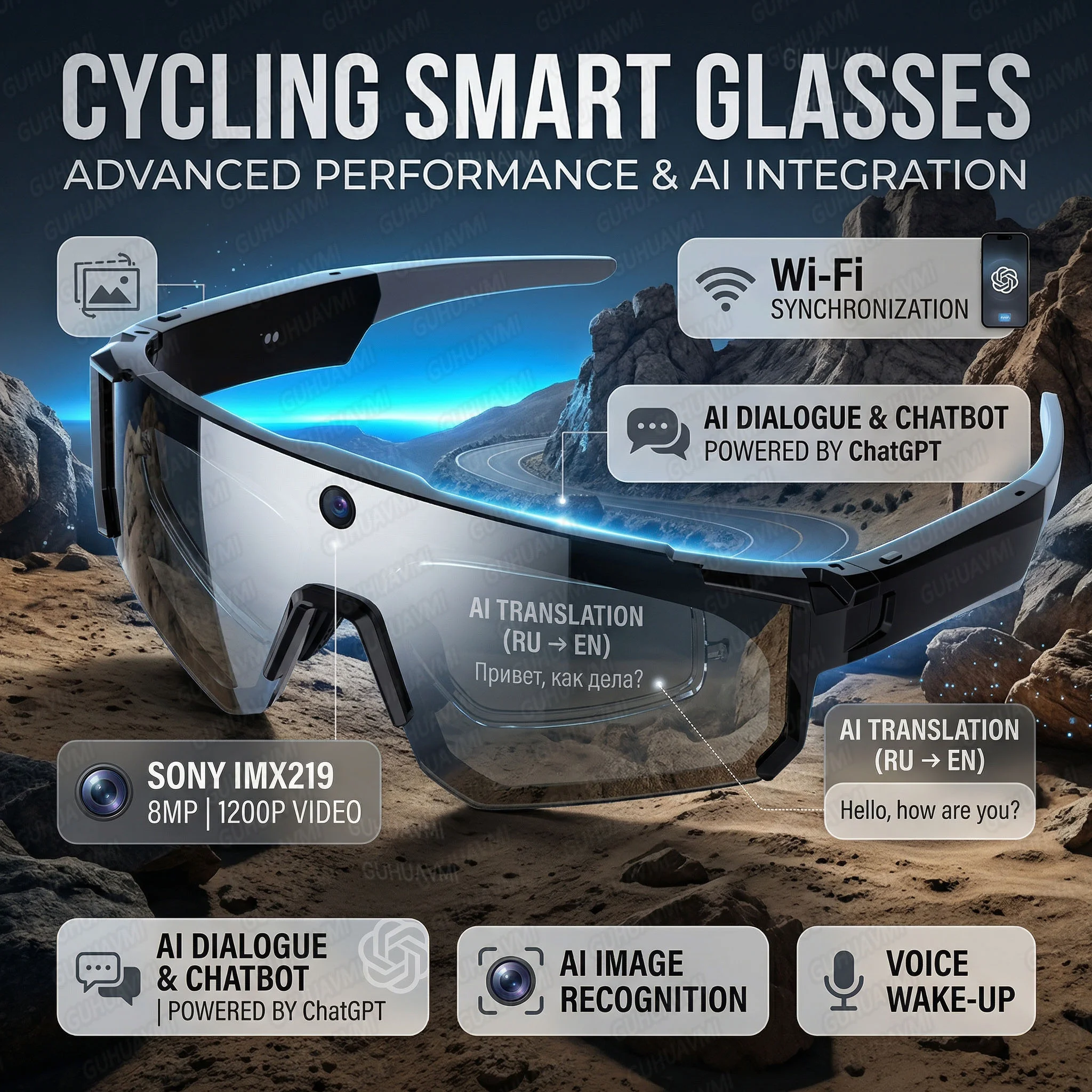 1200P Video Recording Smart Glasses AI Voice Control Translation Bluetooth Sunglasses Polarized Anti-Shake Outdoor Sport Eyewear
1200P Video Recording Smart Glasses AI Voice Control Translation Bluetooth Sunglasses Polarized Anti-Shake Outdoor Sport Eyewear