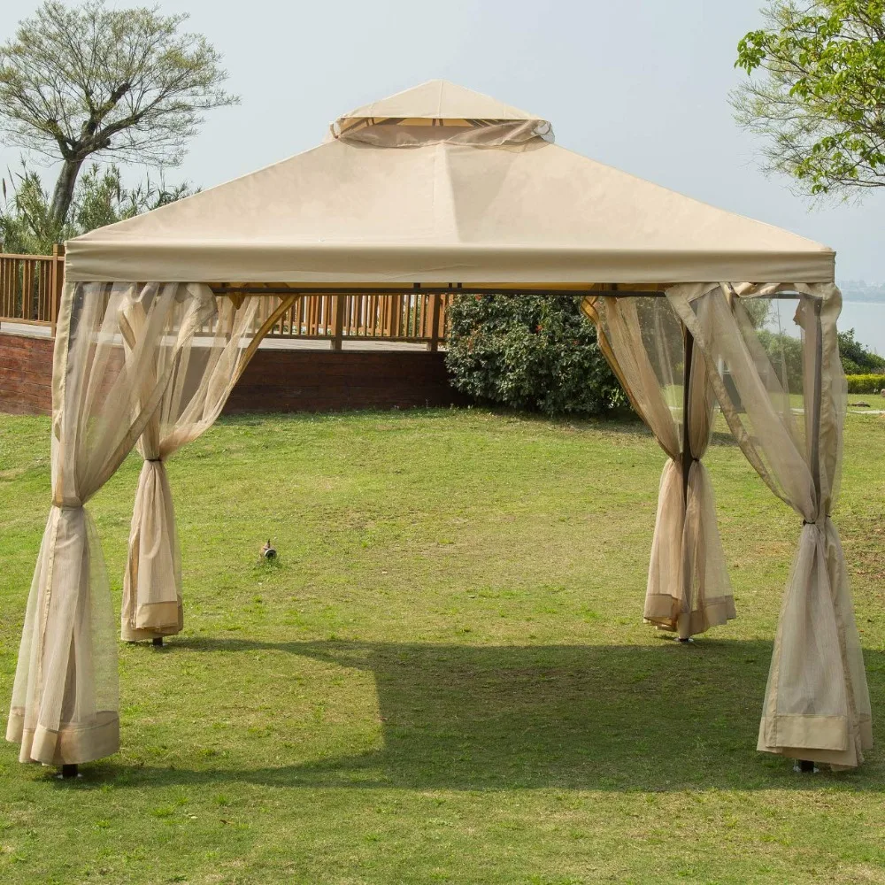 10' x10' Gazebo Canopy Soft Top Outdoor Patio Gazebo Tent Garden Canopy for Your Yard, Patio, Customized
10' x10' Gazebo Canopy Soft Top Outdoor Patio Gazebo Tent Garden Canopy for Your Yard, Patio, Customized