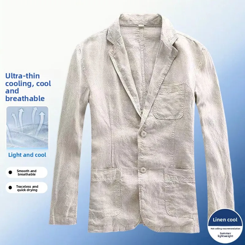 Linen Blazer - Men's Fashionable Lightweight Business Casual Solid Color Versatile Casual Cool and Comfortable Breathable Blazer
Linen Blazer - Men's Fashionable Lightweight Business Casual Solid Color Versatile Casual Cool and Comfortable Breathable Blazer