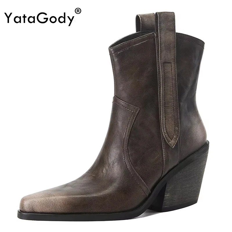YATAGODY Size 33-40 2025 Women Ankle Boots Wedge High Heels Pointed toe Fashion Autumn Genuine Leather Black Winter Boots Shoes
YATAGODY Size 33-40 2025 Women Ankle Boots Wedge High Heels Pointed toe Fashion Autumn Genuine Leather Black Winter Boots Shoes