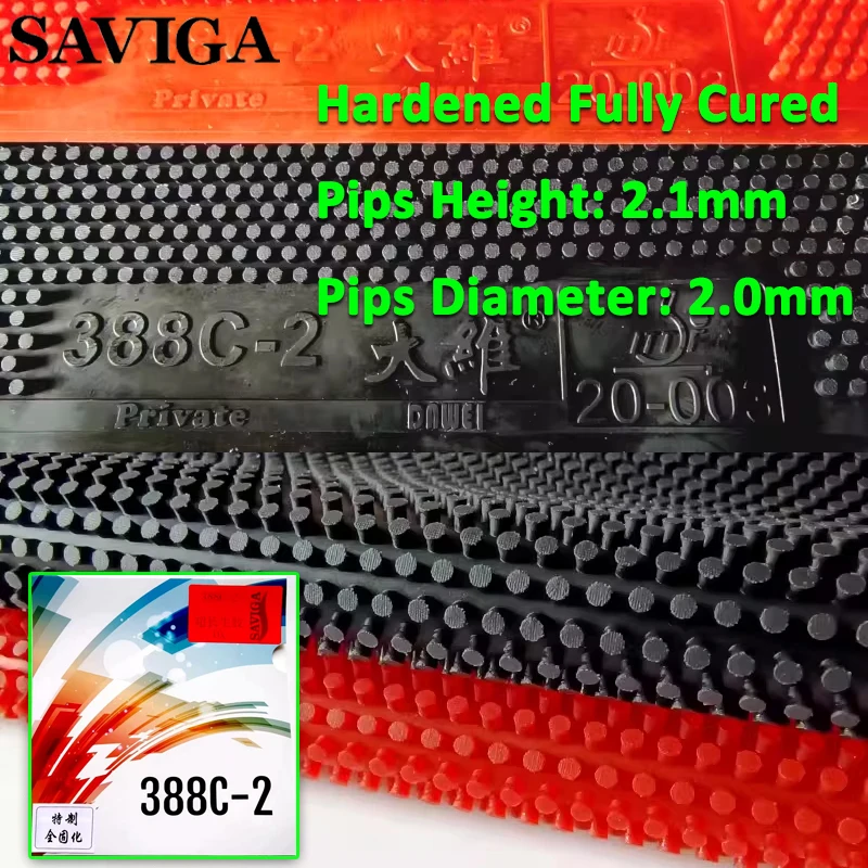 New SAVIGA 388C-2 Hardened Fully Cured Table Tennis Rubber OX Medium Pips Ping Pong Rubber Pips Height: 2.1mm Diameter: 2.0mm
New SAVIGA 388C-2 Hardened Fully Cured Table Tennis Rubber OX Medium Pips Ping Pong Rubber Pips Height: 2.1mm Diameter: 2.0mm
