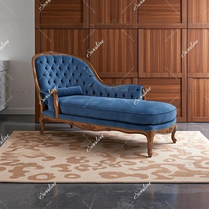 French retro wind solid wood carving flower chaise longue bedroom lounge chair
French retro wind solid wood carving flower chaise longue bedroom lounge chair