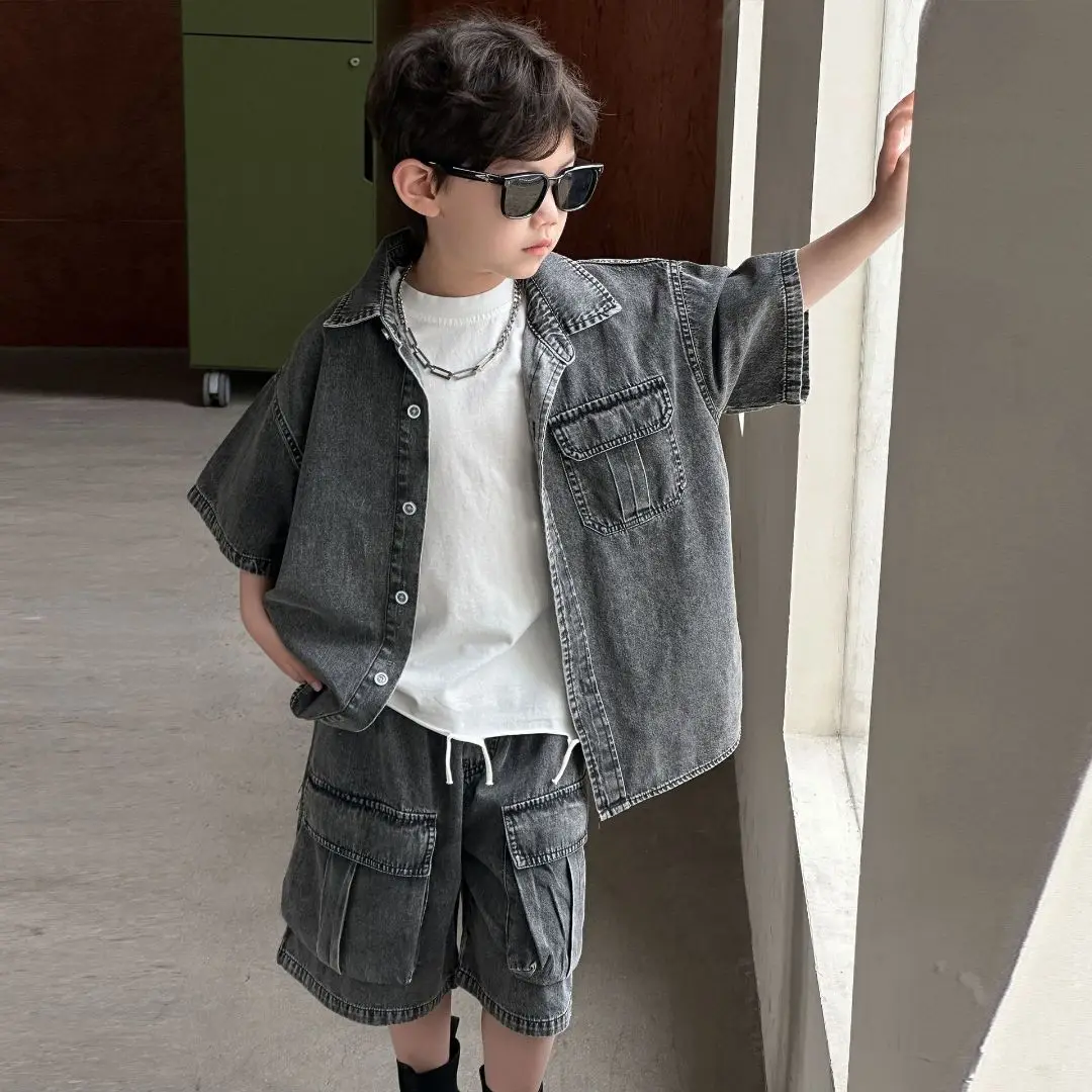 Kids Boys Denim Suit Clothes Summer Children Fashion Girls Denim Suit T-Shirt Shorts 2pcs/sets Casual Outfits Tracksuit
Kids Boys Denim Suit Clothes Summer Children Fashion Girls Denim Suit T-Shirt Shorts 2pcs/sets Casual Outfits Tracksuit