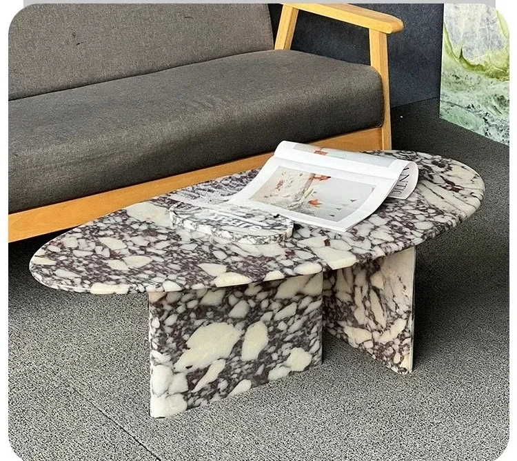 NNItalian Light Luxury Card Purple Marble Coffee Table Modern Oval Tea Table Living Room Coffee Table
NNItalian Light Luxury Card Purple Marble Coffee Table Modern Oval Tea Table Living Room Coffee Table