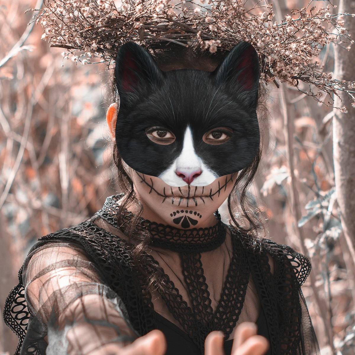 Animal Cat Mask Halloween Cosplay Masks for Women Adult Face Costume Props Fabric EVA Lightweight Premium Material Comfortable
Animal Cat Mask Halloween Cosplay Masks for Women Adult Face Costume Props Fabric EVA Lightweight Premium Material Comfortable