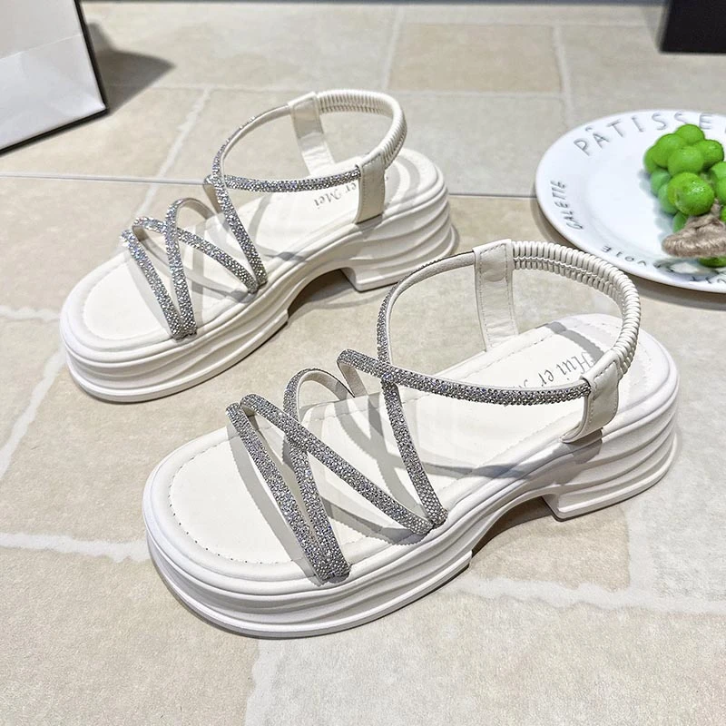 Women Summer 2026 New Platform Versatile Rhinestone Outer Wear Women's Flat Beach Roman Sandals
Women Summer 2026 New Platform Versatile Rhinestone Outer Wear Women's Flat Beach Roman Sandals