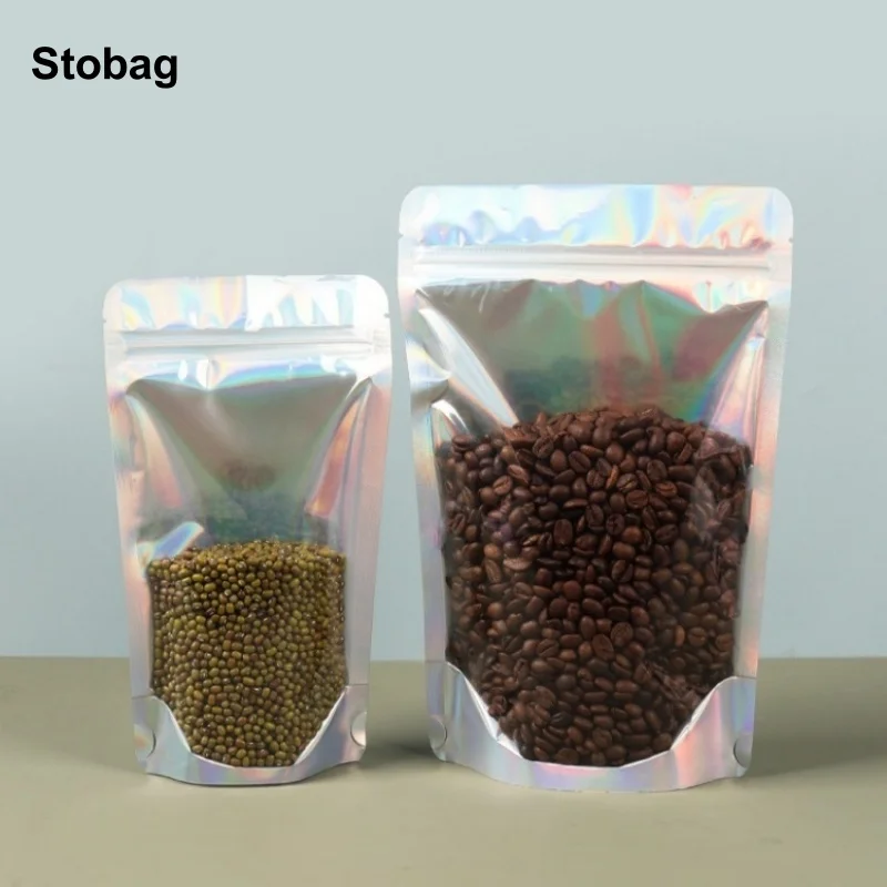 StoBag 50pcs Transparent Laser Packaging Ziplock Bags Storage for Coffee Beans Candy Food Stand Up Sealed Reusable Pouches 
StoBag 50pcs Transparent Laser Packaging Ziplock Bags Storage for Coffee Beans Candy Food Stand Up Sealed Reusable Pouches
