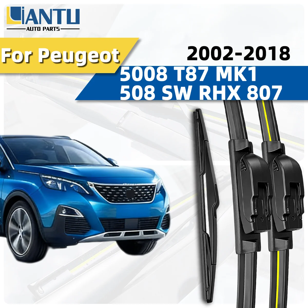 3PCS Front Rear Wiper Blades Fit For Peugeot 5008 T87 MK1 508 SW RHX 807 2002-2018 Car Premium Quiet Streak-Free Durable Parts
3PCS Front Rear Wiper Blades Fit For Peugeot 5008 T87 MK1 508 SW RHX 807 2002-2018 Car Premium Quiet Streak-Free Durable Parts