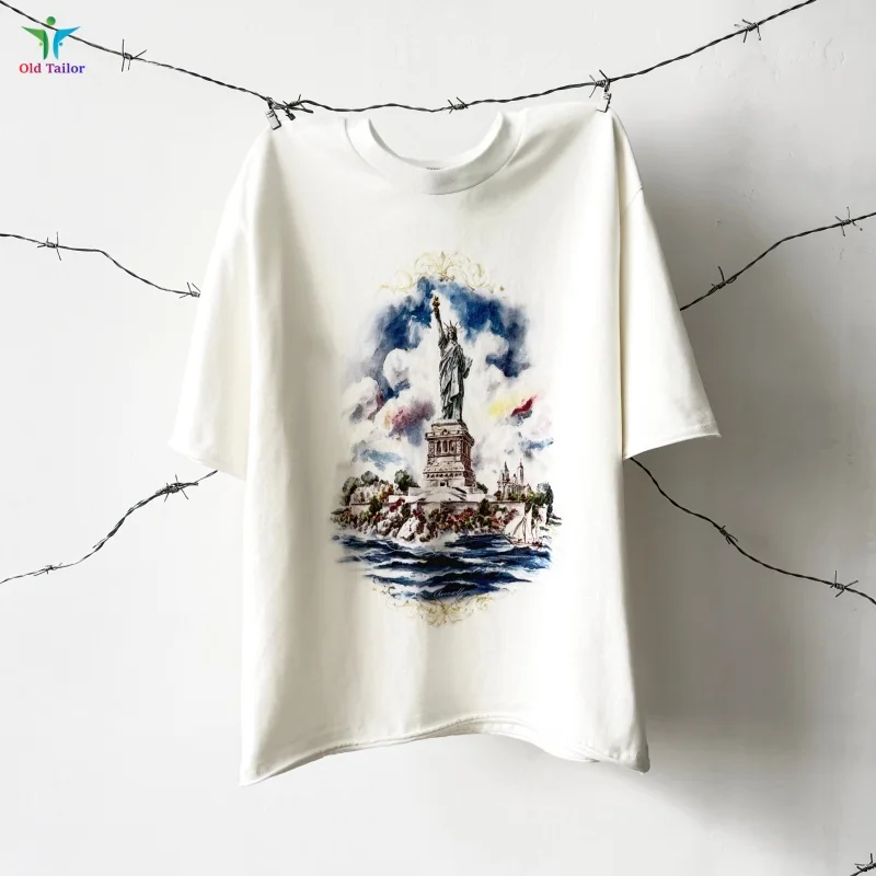 SAINT Oil Painting Statue of Liberty Tee Trendy Summer Top-Quality Men's & Women's Crew Neck Short-Sleeve T-Shirt
SAINT Oil Painting Statue of Liberty Tee Trendy Summer Top-Quality Men's & Women's Crew Neck Short-Sleeve T-Shirt