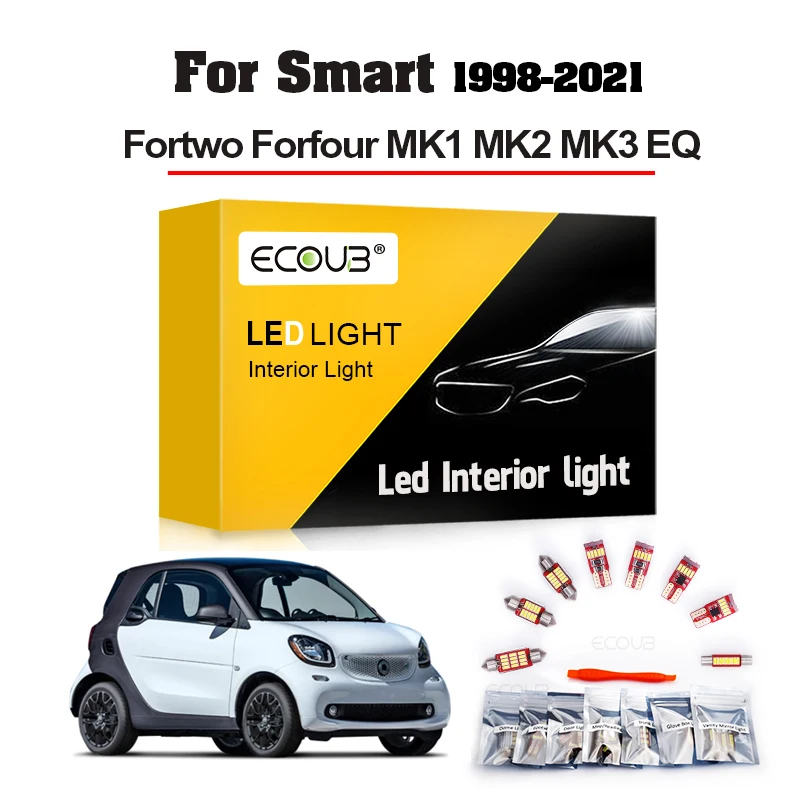 LED Interior Light Kit for Smart Fortwo Forfour MK1 MK2 MK3 450 451 453 454 EQ 1998- 2018 2019 2020 2021 Dome Trunk Led Light
LED Interior Light Kit for Smart Fortwo Forfour MK1 MK2 MK3 450 451 453 454 EQ 1998- 2018 2019 2020 2021 Dome Trunk Led Light