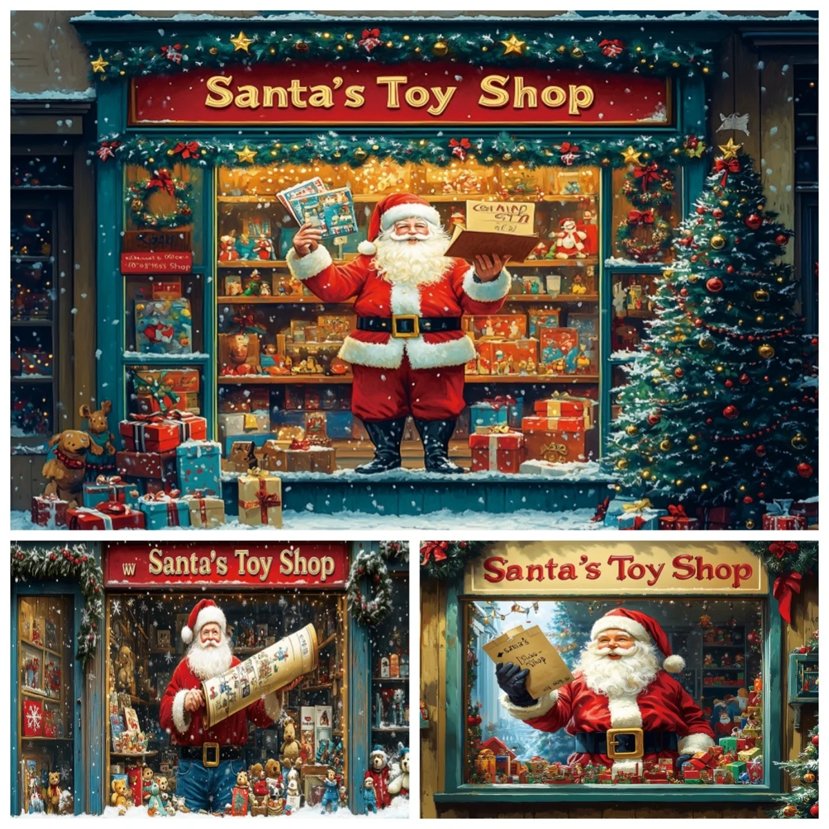Cartoon Santa’s Toy Shop Backdrop Winter Storefront Santa Claus Xmas Tree Kids Birthday Party Decorations Photography Backgroun
Cartoon Santa’s Toy Shop Backdrop Winter Storefront Santa Claus Xmas Tree Kids Birthday Party Decorations Photography Backgroun