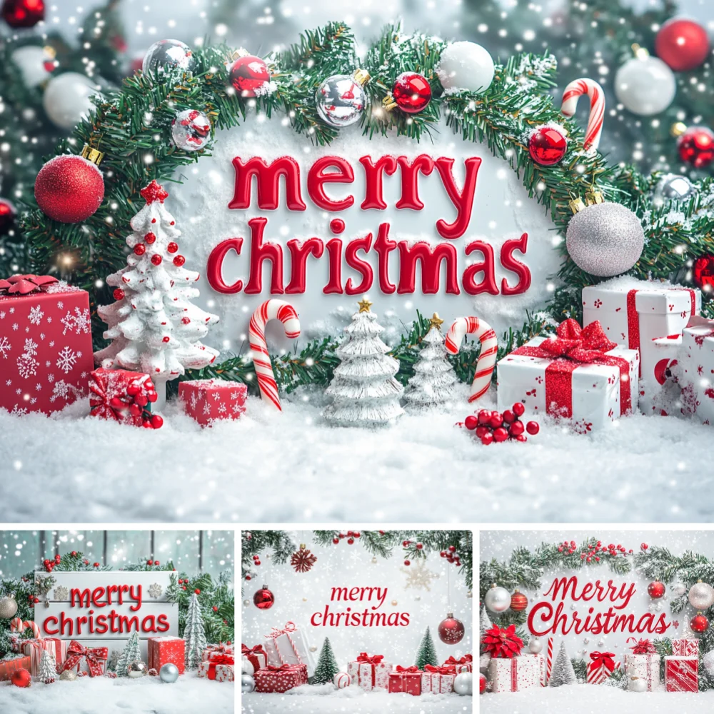 Merry Christmas Wreath Backdrop Frost Pine Garland Red White Bauble Mini Snow Tree Candy Cane Gift Box Snow Shoot Background
Merry Christmas Wreath Backdrop Frost Pine Garland Red White Bauble Mini Snow Tree Candy Cane Gift Box Snow Shoot Background