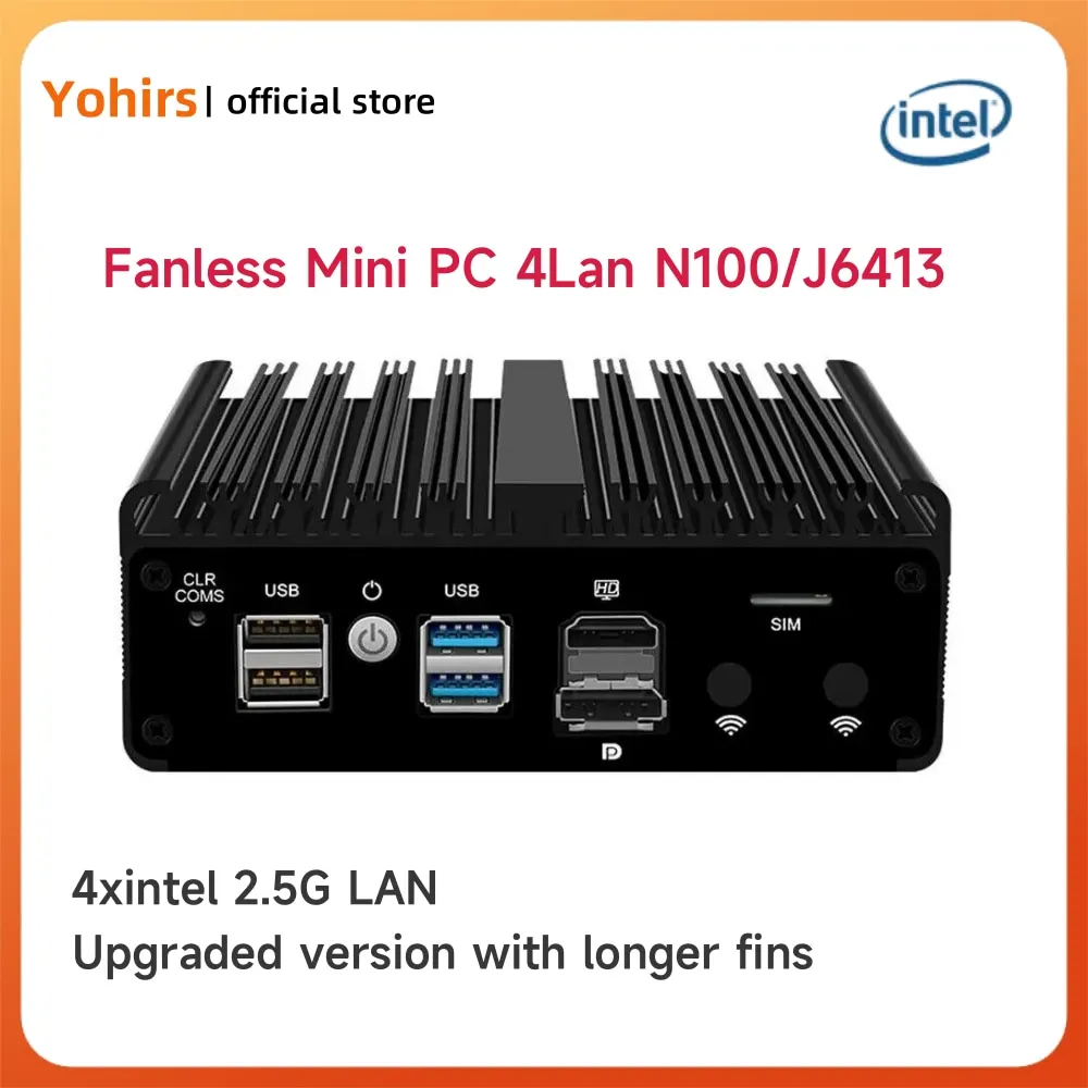 Firewall Mini Router 12th Gen Intel N100 N150 J5005 J6413 4xI226 2.5G Lan DDR5 SIM COM Industrial Fanless Mini Server Linux PC
Firewall Mini Router 12th Gen Intel N100 N150 J5005 J6413 4xI226 2.5G Lan DDR5 SIM COM Industrial Fanless Mini Server Linux PC