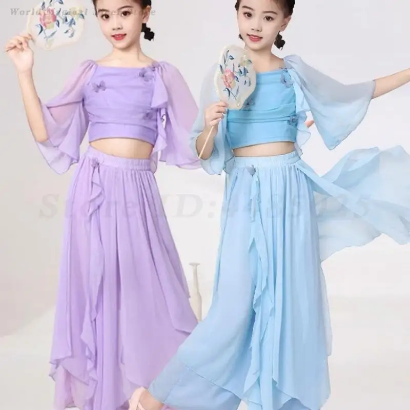 Kids Girls Classical Dance Costumes Chiffon Dancewear Fairy Daily Practice Dance Dress Chinese Style Hanfu Folk Yangko Clothes
Kids Girls Classical Dance Costumes Chiffon Dancewear Fairy Daily Practice Dance Dress Chinese Style Hanfu Folk Yangko Clothes