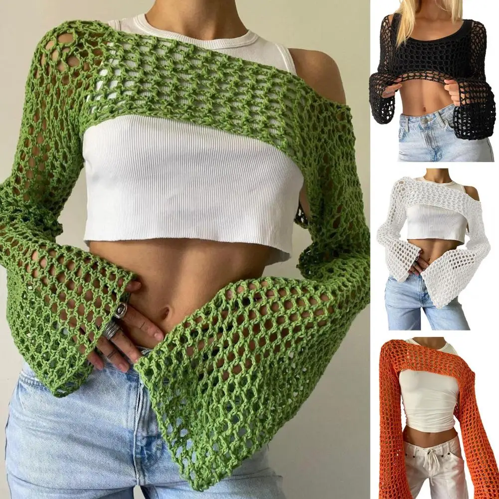 Women Sweater Cover Up Crochet Knit Hollow Out Crop Pullove Top Stylish Comfortable Blouse Streetwear for Autumn
Women Sweater Cover Up Crochet Knit Hollow Out Crop Pullove Top Stylish Comfortable Blouse Streetwear for Autumn