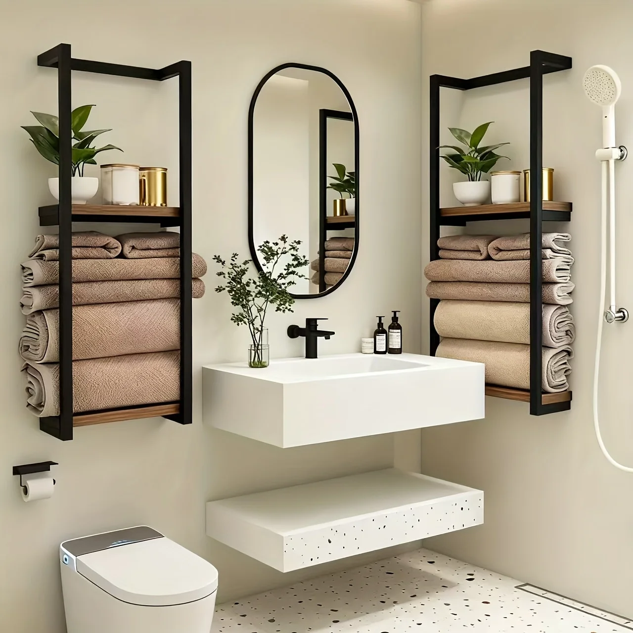 usDouble Layer Metal Wall Mounted Towel Rack, French Countryside Style Bathroom Storage Rack, Sturdy And Durable, Bathroom Storage And Organization Rack, Iron Towel Rack, Suitable for Towels, Toiletries, Etc.d
usDouble Layer Metal Wall Mounted Towel Rack, French Countryside Style Bathroom Storage Rack, Sturdy And Durable, Bathroom Storage And Organization Rack, Iron Towel Rack, Suitable for Towels, Toiletries, Etc.d