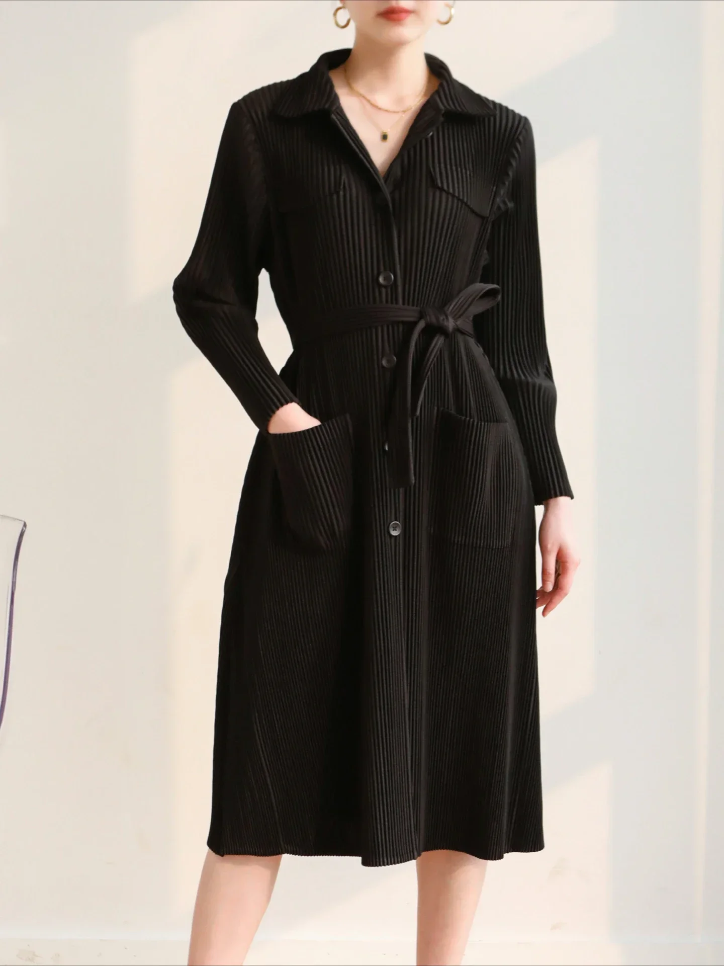 Высококачественное плиссированное женское пальто Miyake, зимнее модное темпераментное повседневное пальто для поездок на работу, сотня с Тренчи, новинка осени 2024, новинка
Высококачественное плиссированное женское пальто Miyake, зимнее модное темпераментное повседневное пальто для поездок на работу, сотня с Тренчи, новинка осени 2024, новинка