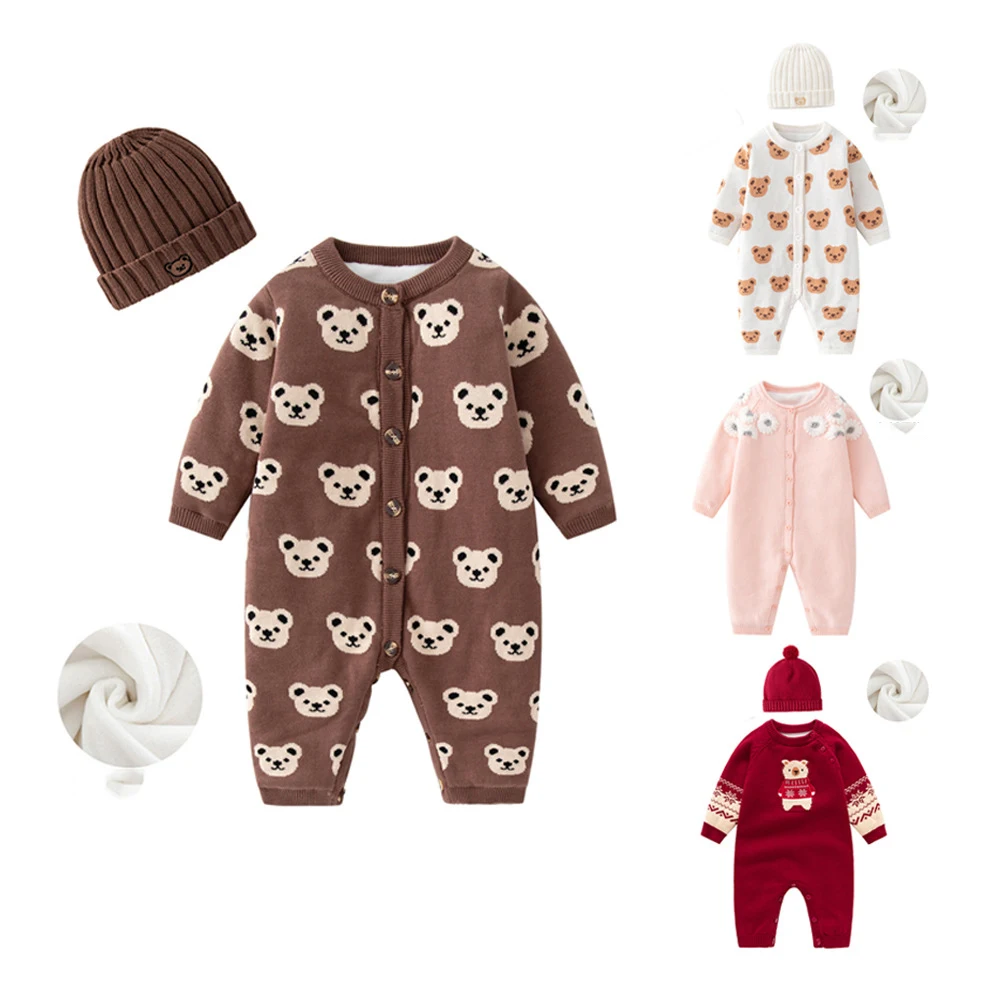 Newborn Girls Jumpsuits New Winter Cartoon Jacquard Plus Fleece Toddler Girls Rompers Knited Kids Baby Girls Bodysuits+hat
Newborn Girls Jumpsuits New Winter Cartoon Jacquard Plus Fleece Toddler Girls Rompers Knited Kids Baby Girls Bodysuits+hat