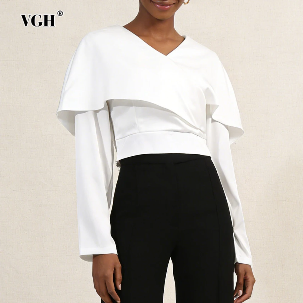 VGH French Style Temperament Silk Solid Blouses For Women V Neck Long Sleeve Autumn Slimming Casual Commute Shirt Female Fashion
VGH French Style Temperament Silk Solid Blouses For Women V Neck Long Sleeve Autumn Slimming Casual Commute Shirt Female Fashion