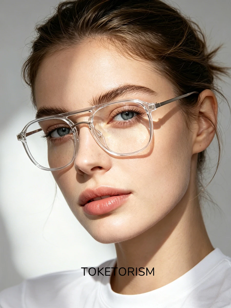 Toketorism Transparent Frame Women Pilot style Men's Prescription Glasses Custom Photochromic Lenses
Toketorism Transparent Frame Women Pilot style Men's Prescription Glasses Custom Photochromic Lenses